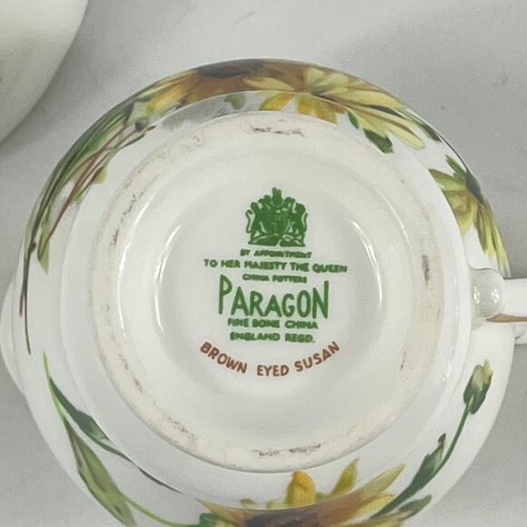 Paragon Brown Eyed Susan Creamer & Sugar Bowl Set Fine Bone China England Floral - Picture 7 of 16